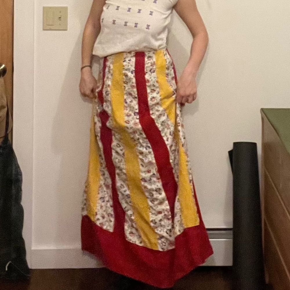 Handmade floral patchwork skirt